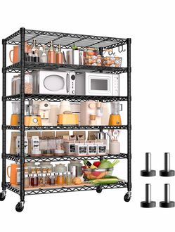 New-PrimeZone 6 Tier 36" W X 16”D X 75”H Wire Shelving with Wheels