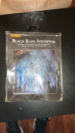 Spirit Halloween Black Rope Spiderweb 9x9 ft