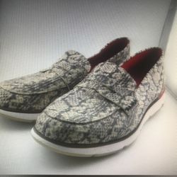 Cole Haan 4.ZEROGRAND Loafer Slip On Shoes Leather Snake Print Golf Women’s 11B