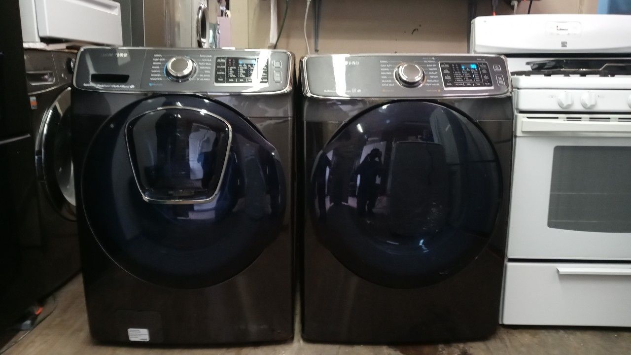 Samsung Midnight Purple FrontLoad Washer & Electric Steam Dryer Set - Stackable