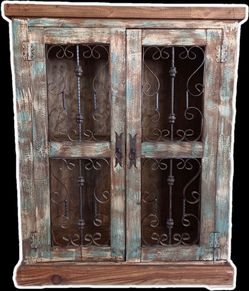 Southwestern, Rustic, Spanish Colonial, Jali Cabinet, Farmhouse, or Chalk Painted