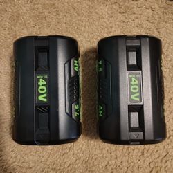 Ryobi 40 v 7.5AH Lithium-Ion Battery 2 batteries 40V Lawn Garden Tools Brand new