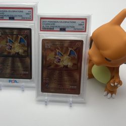 Pokemon Cards Ultra Premium Collection Metal Charizard PSA 9 X2 