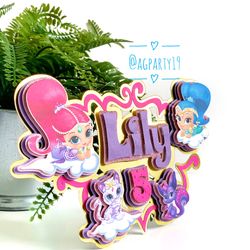 Shimmer and shine cake topper