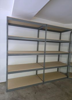 5 Tier Shelving 48 in W x 24 in D American Made Used Heavy Duty Steel Boltless Storage Racks Delivery Available