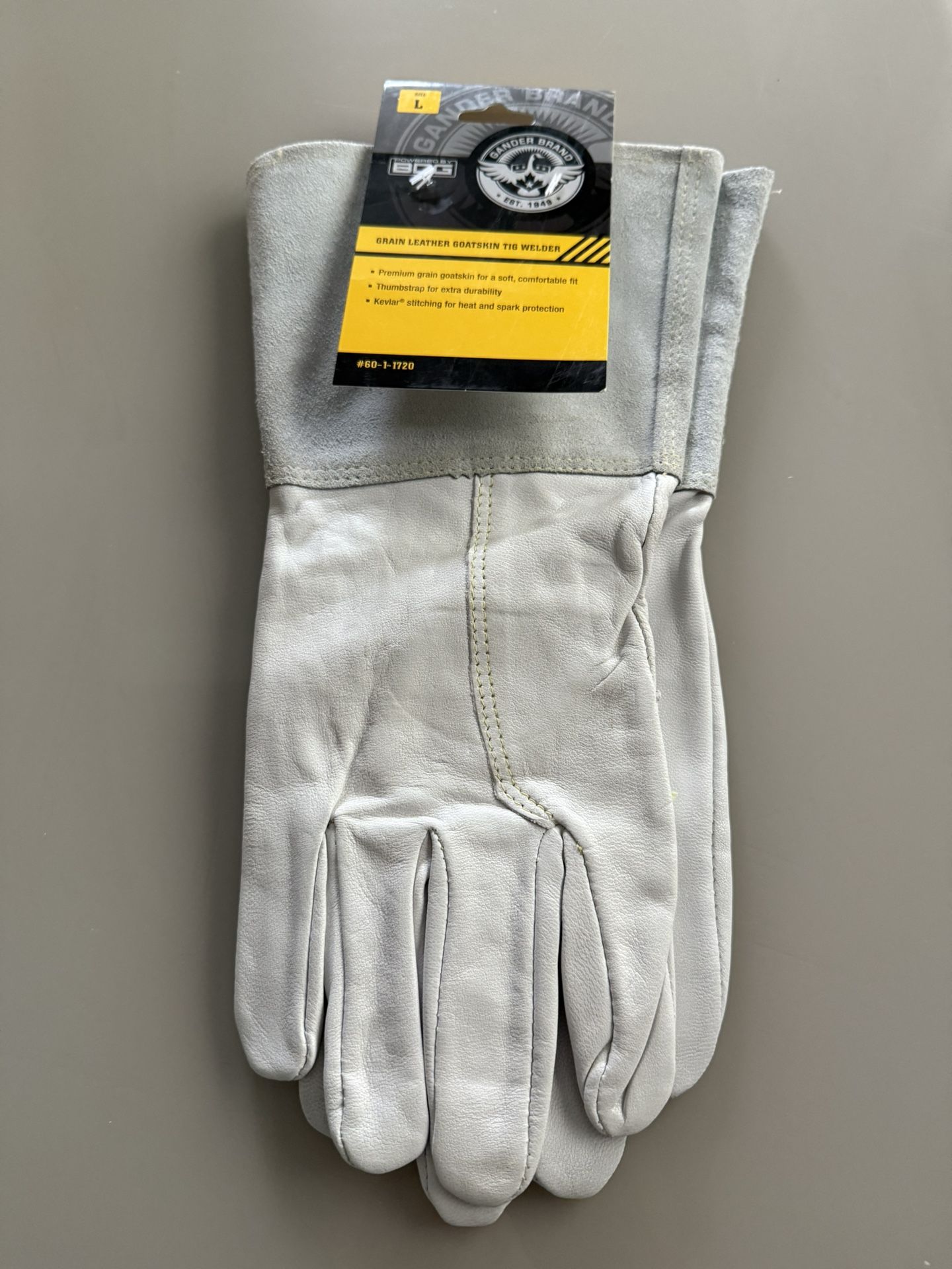 Welding gloves - Grain Leather Goatskin Tig Welder, Size L, XL