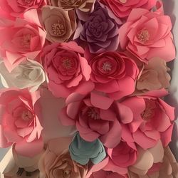 Paper flowers used for backdrop