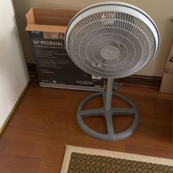 Grey pedestal Fan
