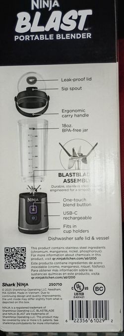 Ninja Blast Portable Blender - Brand New in Box