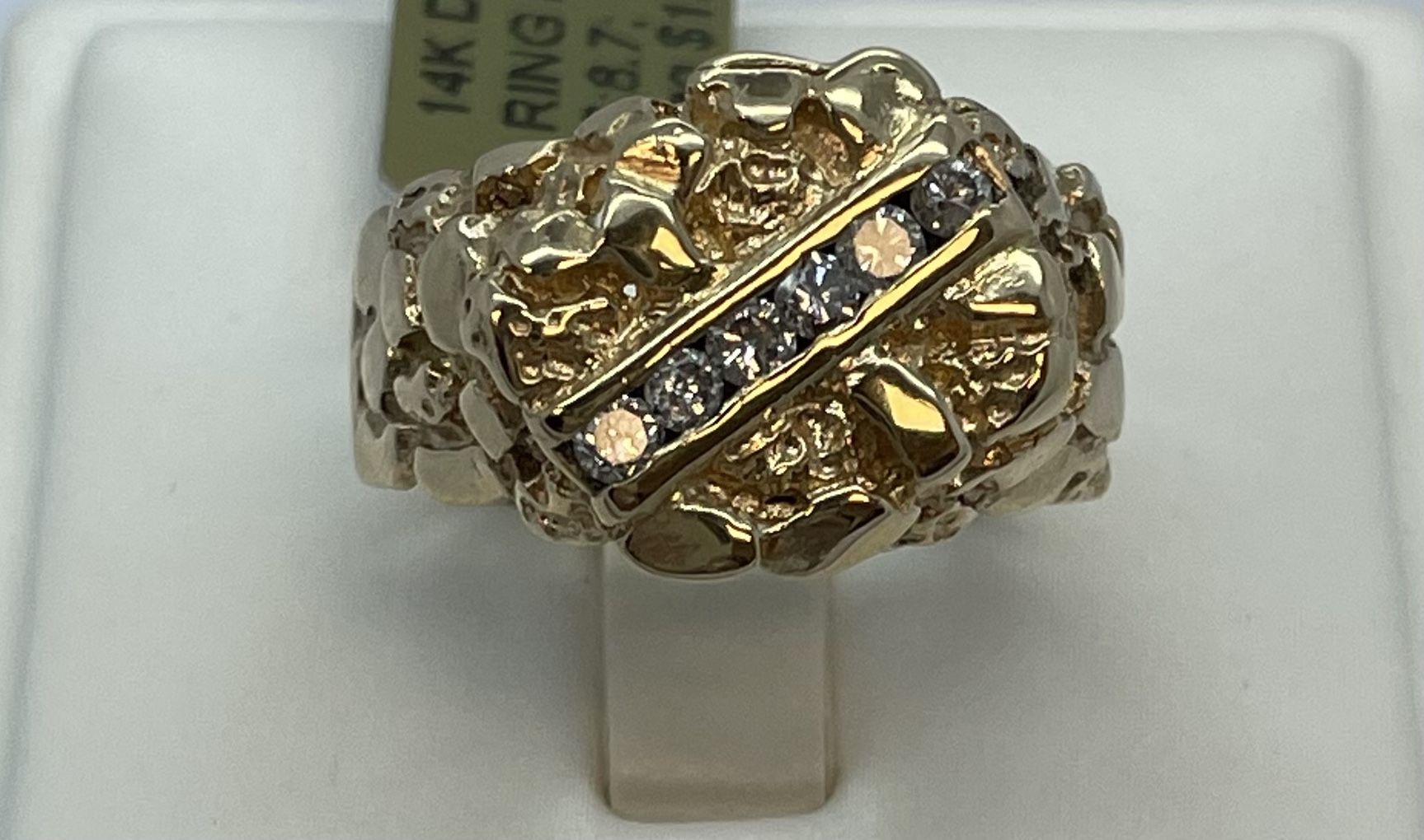 14K Gold Dia/ Nuggets Ring .