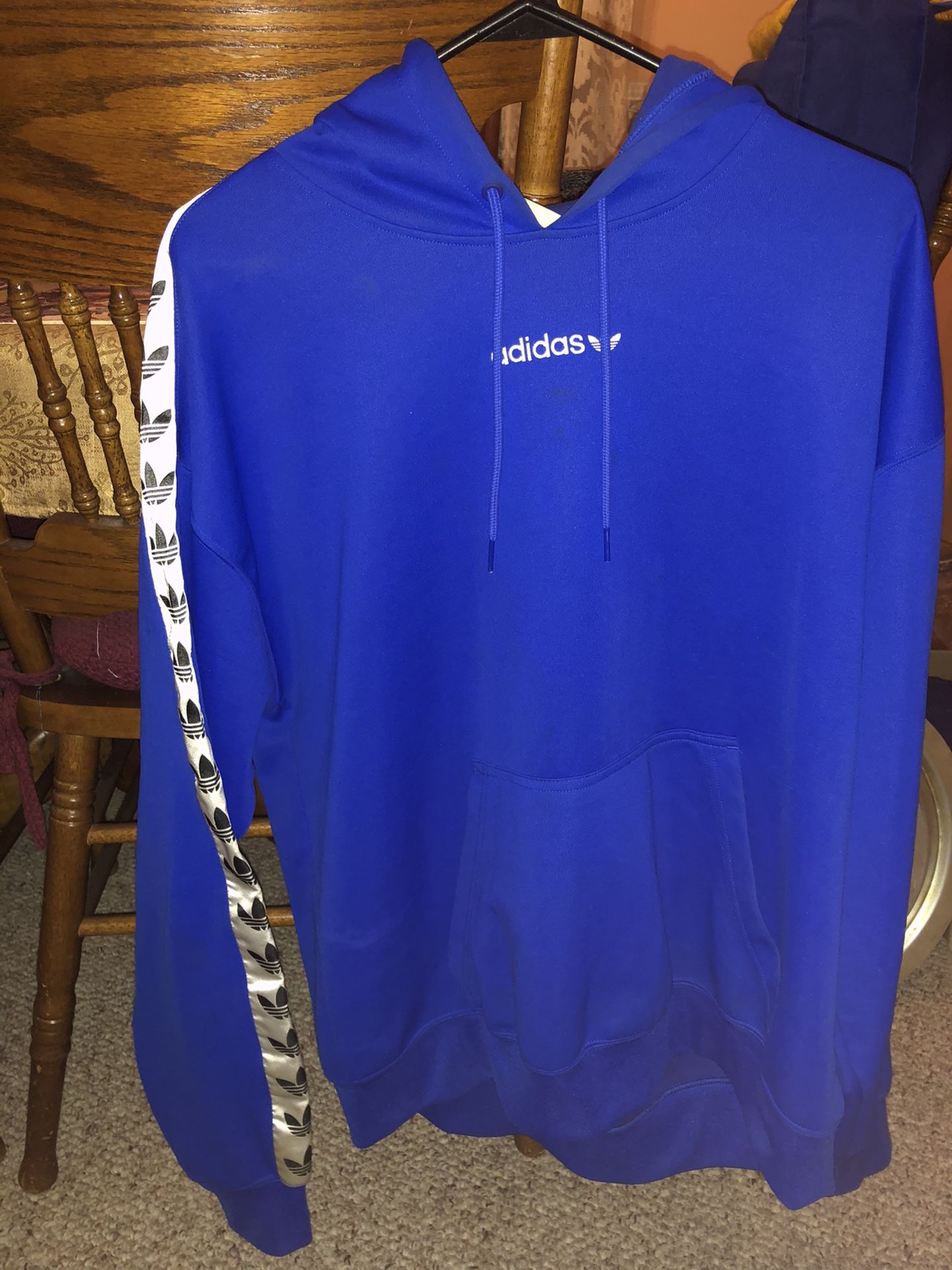 Adidas blue hoodie L