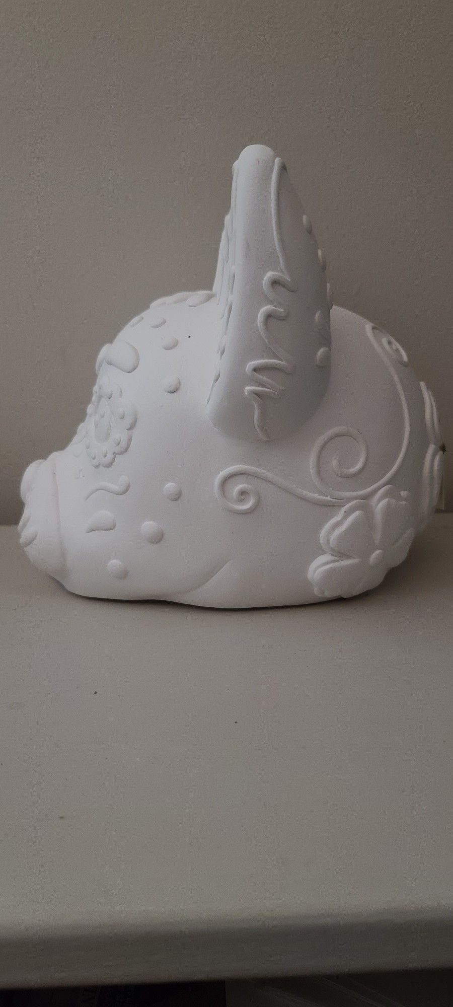 Plaster Cat Head Decor Paintable 8" X 7 1/2" New