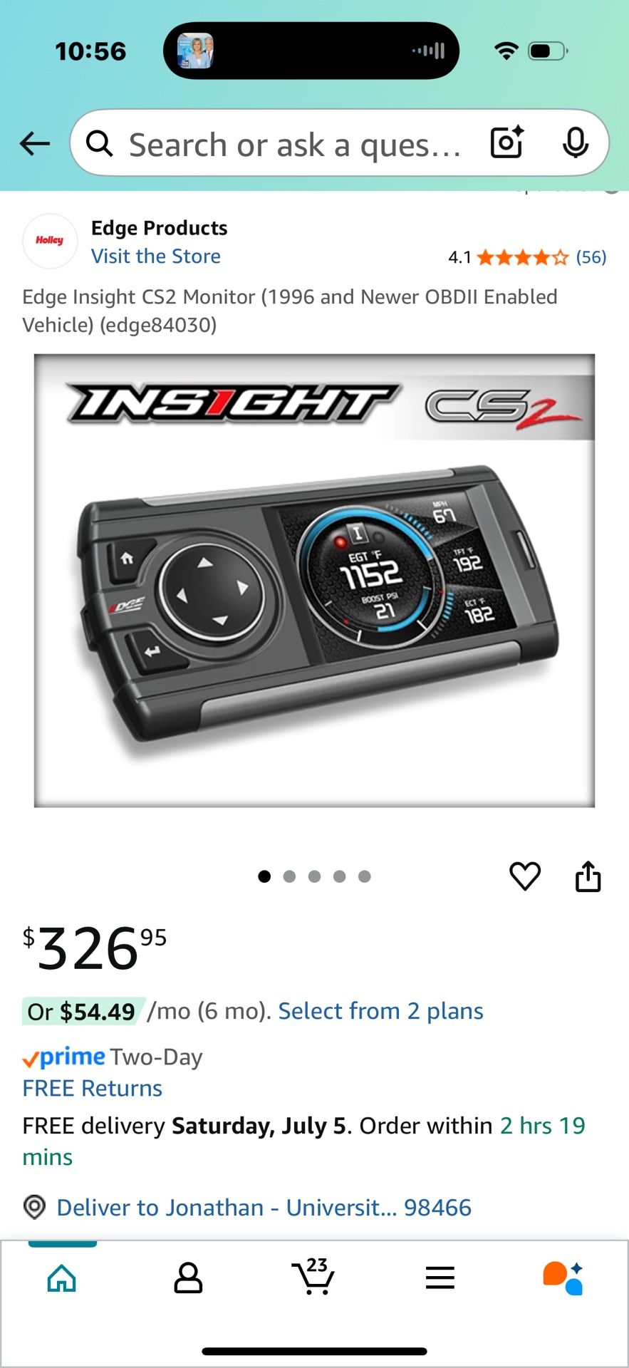 CTS2 Monitor engine vitals in real time with the Edge Insight CTS2 (84130). Features a 5″ full‑color touchscreen, OBD‑II connectivity,