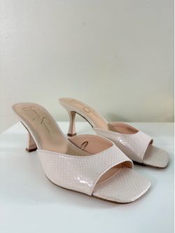 New Jessica Simpson  Snake Print Mule Heels Size 8.5