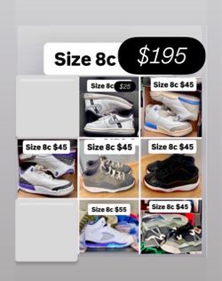 Jordan’s Nikes kids 8c boys girls all for $195