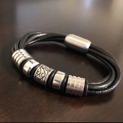 New Leather / Stainless Steel Wrap Bracelet | Jewelry | Unisex