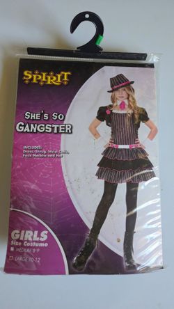 She's so ganster gangsta Spirit girl Halloween Costume 10 11 12 Retro Bonnie Clyde girl
