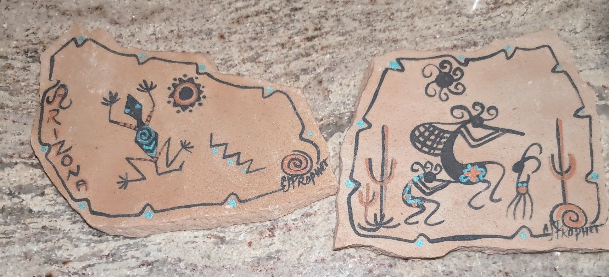 CJ Prophet Signed Sandstone Paintings