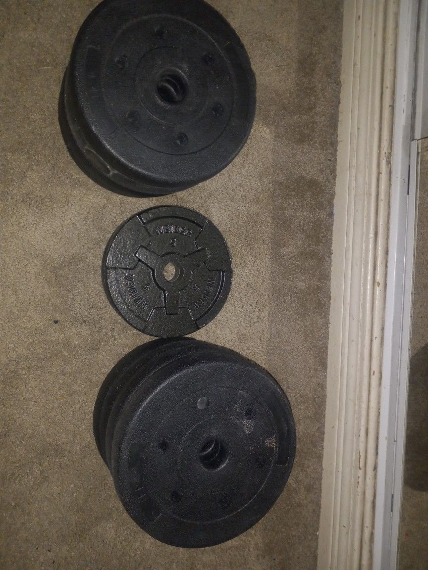 Barbell Plates With Barbell Pole