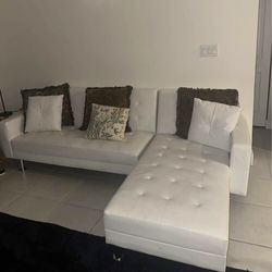 WHITE leather sectional 🛋️🤍 FAST DELIVERY 🚚 📦 🚚