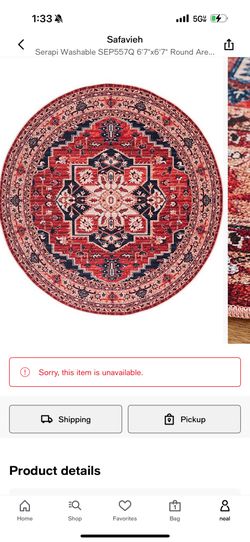 Washable Round Rug by Safavieh