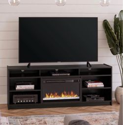Fireplace TV Stand for TVs up to 75", Nightfall Oak