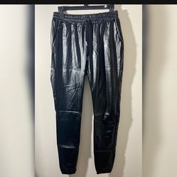 Faux Leather Jogger Pants