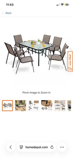 Patio furniture table and chairs