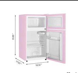 Pink mini fridge