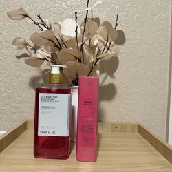 Truly Strawberry Blossom Body Wash and  The clearing Serum