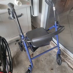 A four wheel walker with breaks