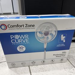 Comfort Zone - Pedestal Fan 18 In (White)