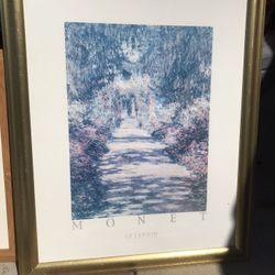 2 Decor framed prints by impressionist Monet and Van Gogh Go