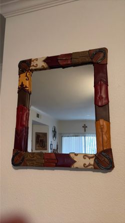 Leather boot tops mirror