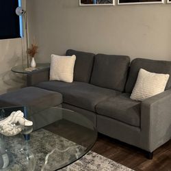 Gray Sectional With Ottoman 
