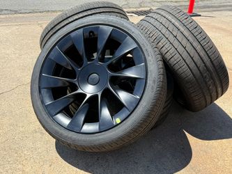 DELIVERY (4) 2025 OEM 20” TESLA MODEL Y INDUCTION WHEELS RIMS TPMS OEM GOODYEAR NEW
