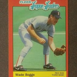1989 Fleer Wade Boggs #2 League Leaders Boston Red Sox Third 3rd Base Baseball Card Vintage Collectible Sports MLB