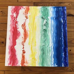 ORIGINAL SIGNED ART - PAINTING ON WOOD 24” X 24”. SOUTH BEACH, MIAMI.