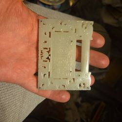 Antique Pale White Jade Lock Pengant