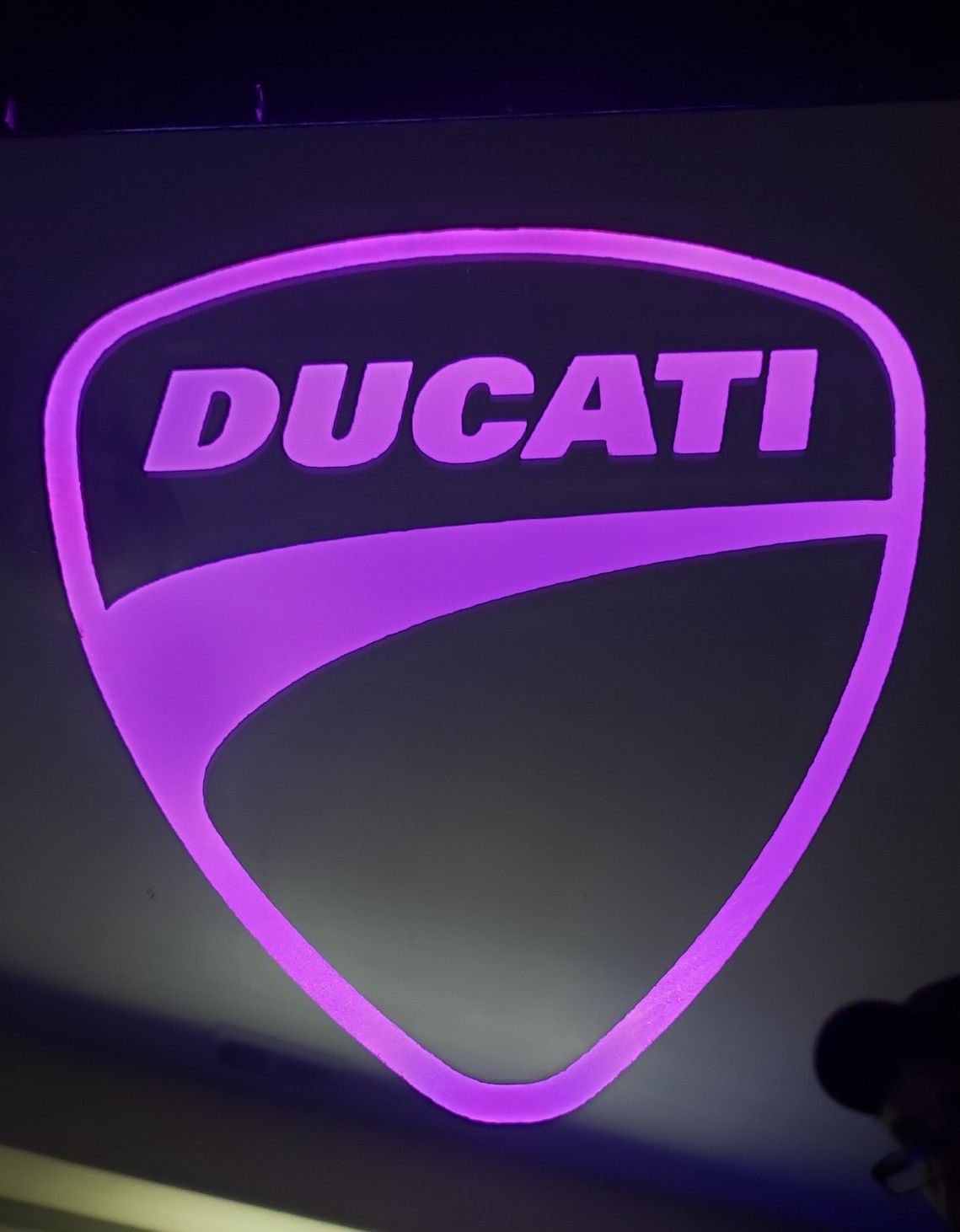 Ducati etched lighted mirror