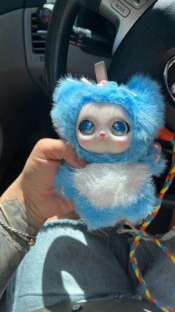 Blue Fluffy Anime Doll Plush Figure