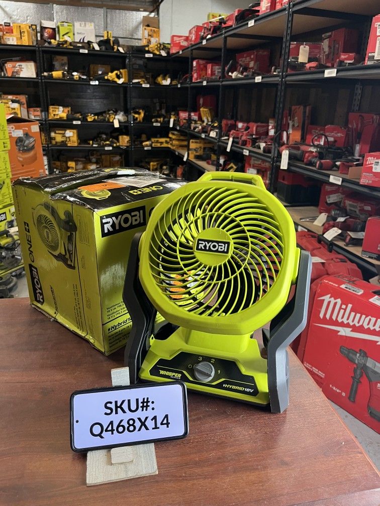 Ryobi 18V Cordless Hybrid WHISPER SERIES 7-1/2 in. Fan (Tool Only) PCL811B
