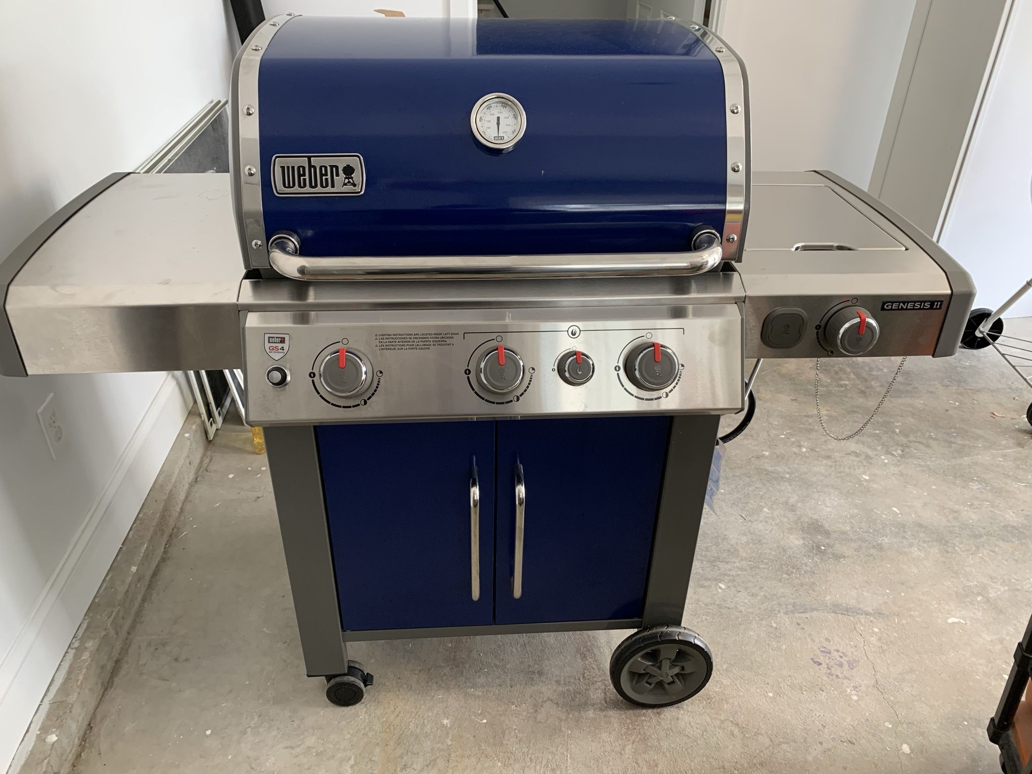 Weber Genesis II E-335 3 burner Liquid Propane Grill Deep Ocean Blue