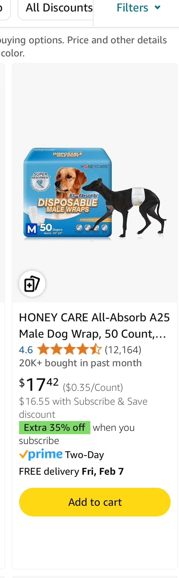 Honey care, disposable Dog diapers