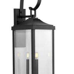 4 Bulbs Tall Outdoor Light Wall-mount Sconce In Black Or Bronze Finish 