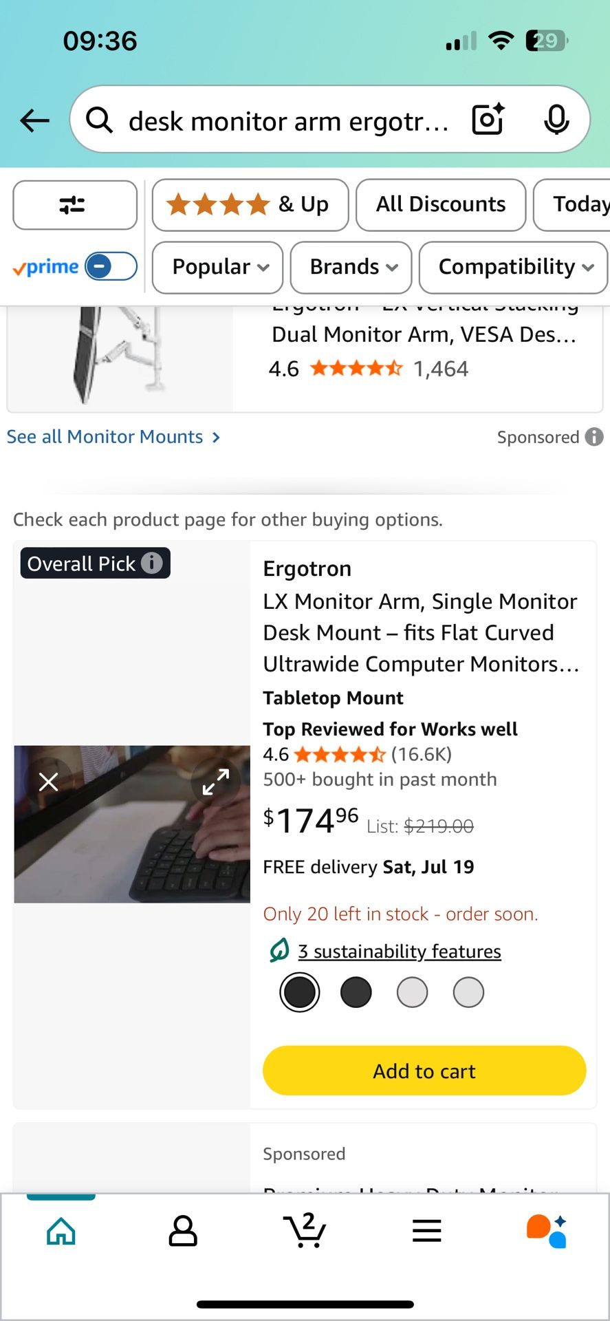 ergotron desk monitor arm