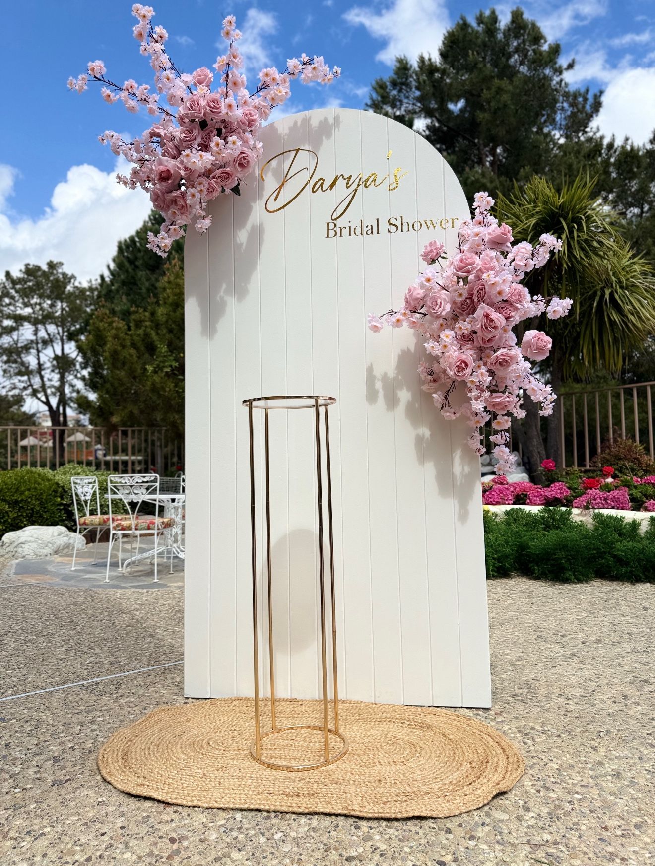 White 2d Backdrop With Cherry blossom