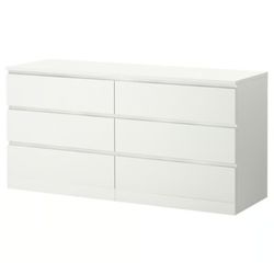 Malm ikea White 6-Drawer Dresser