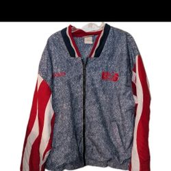 Vintage Adidas Striped Sleeve Track Jacket Blue Red White USA Men's S Small 