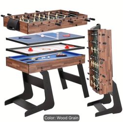 54" 4-in-1 Multi Game Table Foldable Combo Set foosball ping pong pool hockey